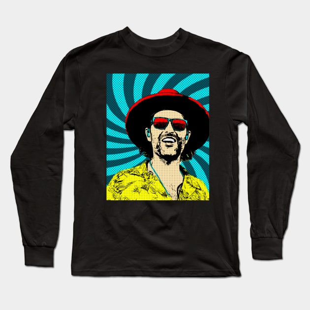 Popart Men Hat Glasses Long Sleeve T-Shirt by Flasher